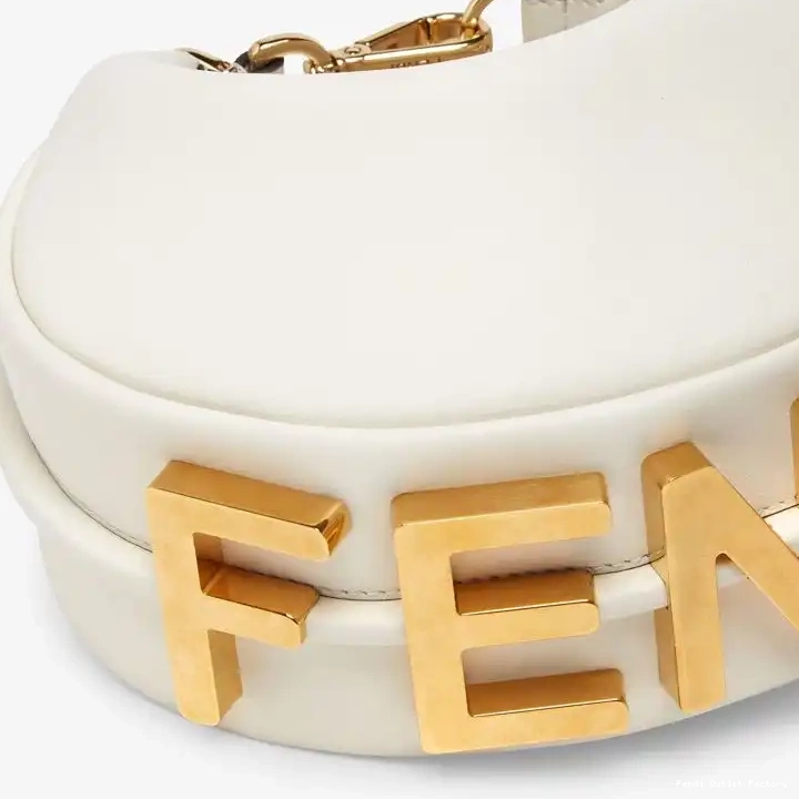 Affordable HOT Bag Hobo Mini Fendi Calf White Fendigraphy In Leather 0619